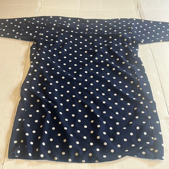 Lularoe Navy and white Polka Dot Cardigan shawl open from elbow length oversized - Picture 7 of 9
